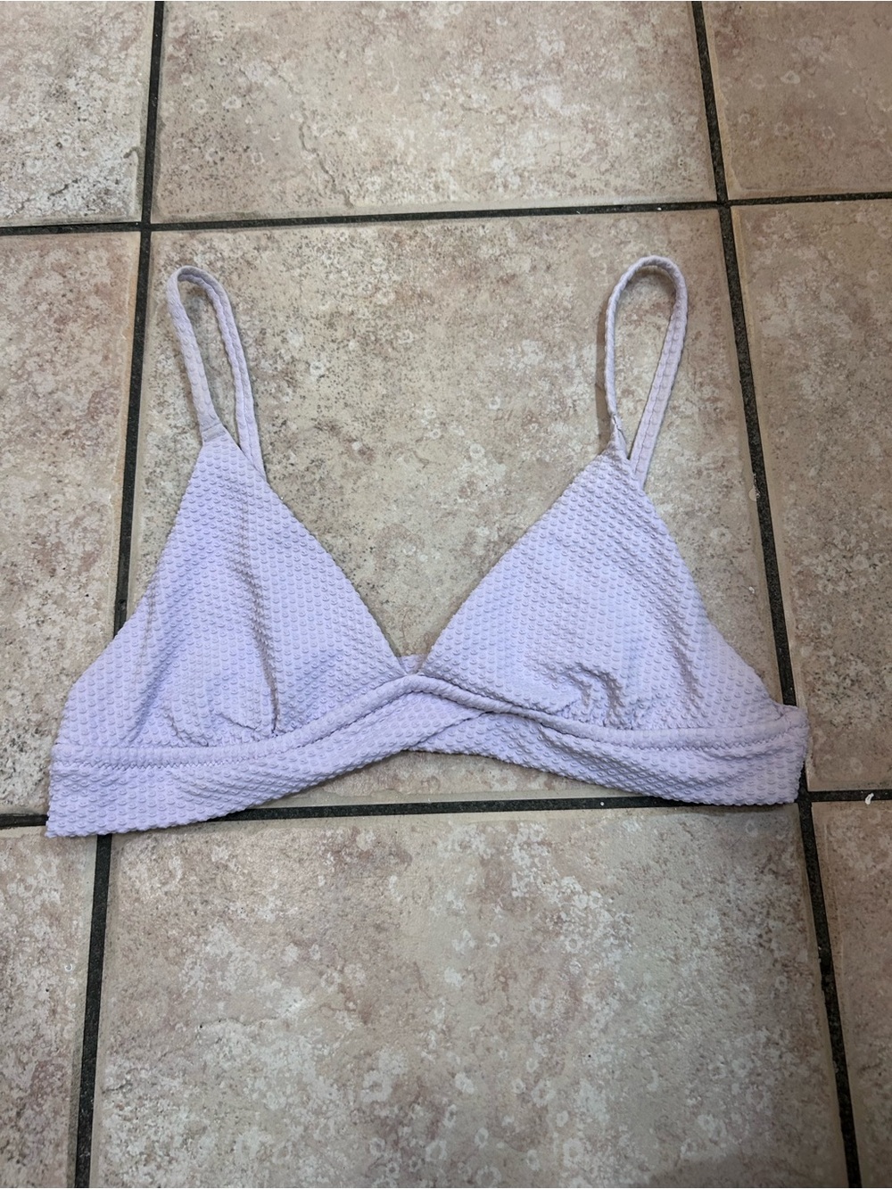 aerie Light Lavender Textured Triangle Bralette